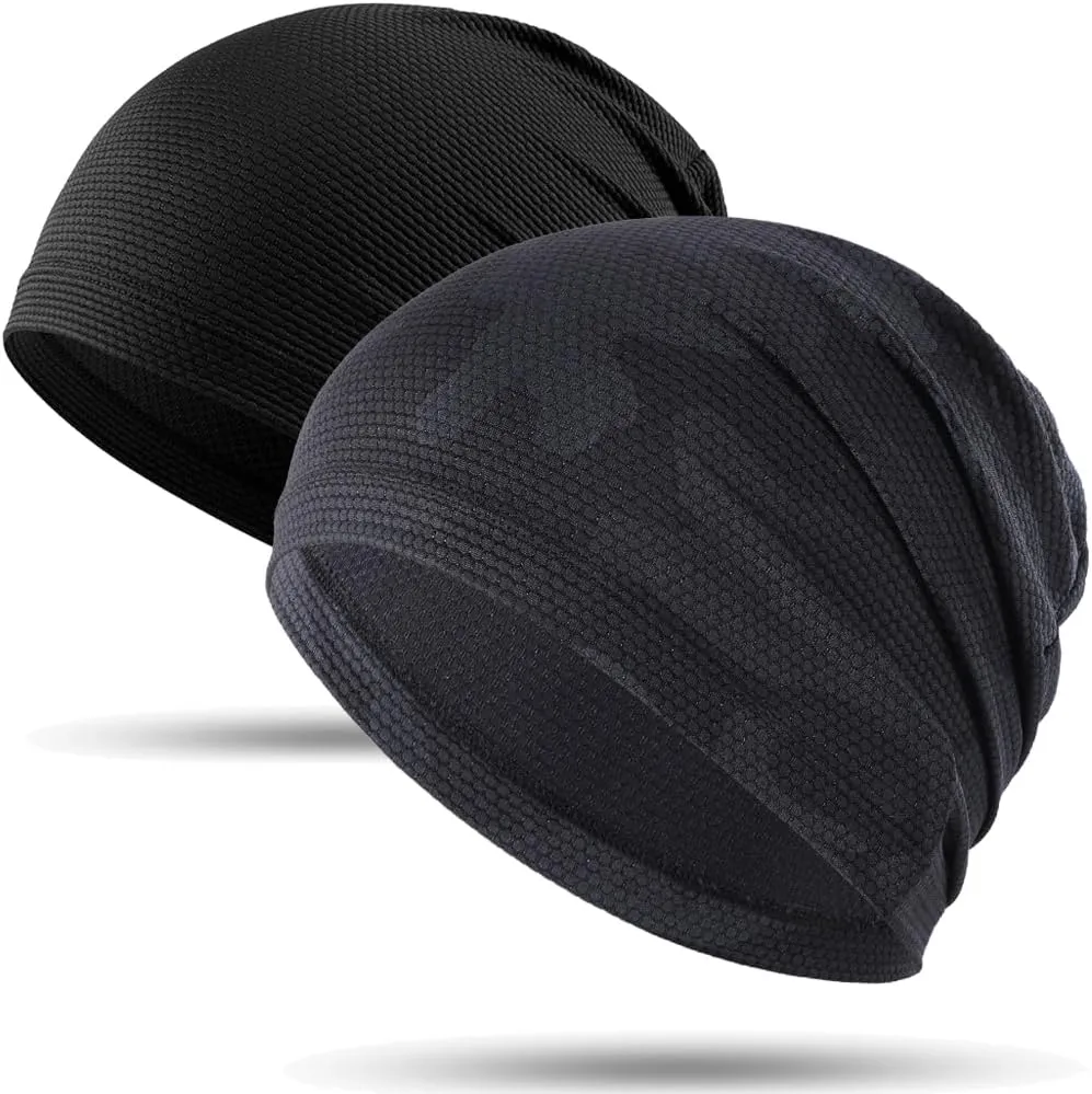 WTACTFUL 2 Pack - Running Cap, Skull Caps Fashion Breathable Slouchy Beanie Bicycle Cycling Sport Caps for Men Women Summer